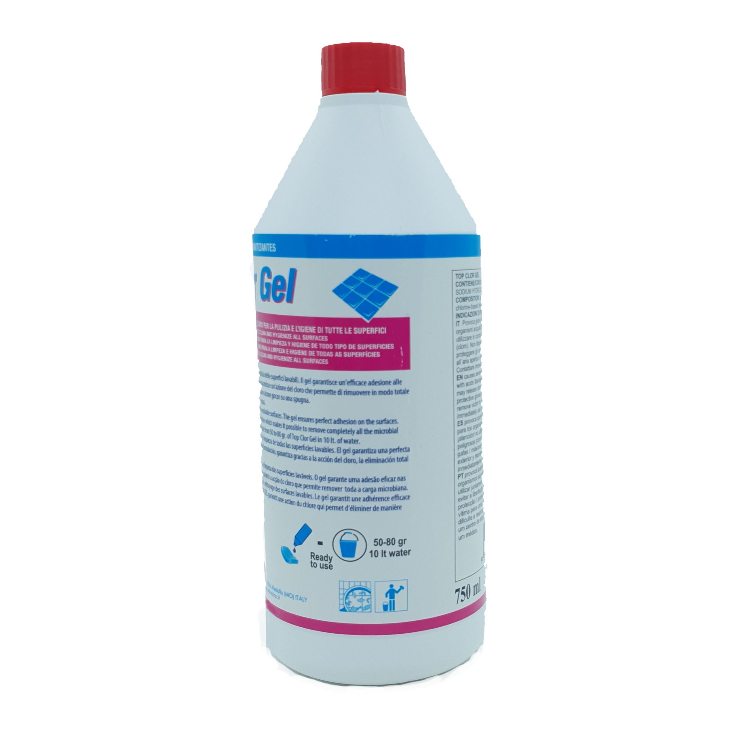 Detergentea base di cloro, TOP CLOR GEL, ARCO, 750 ml - FeF Solution